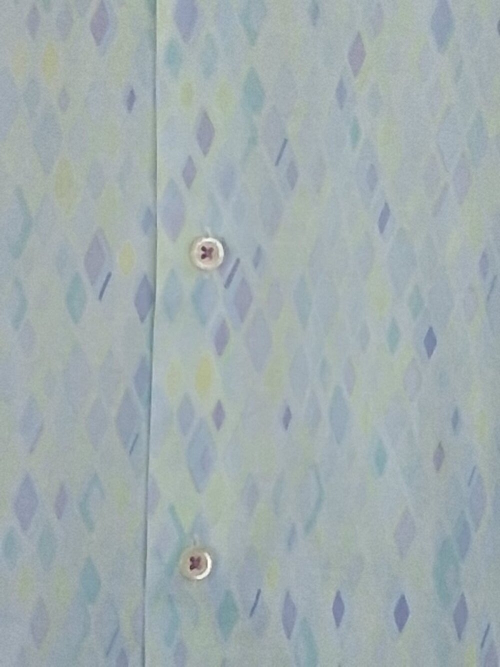 CIGAR Men XL Viscose Blend Shirt Mint Green Pastel Diamond Geometric Button Up - Picture 3 of 5